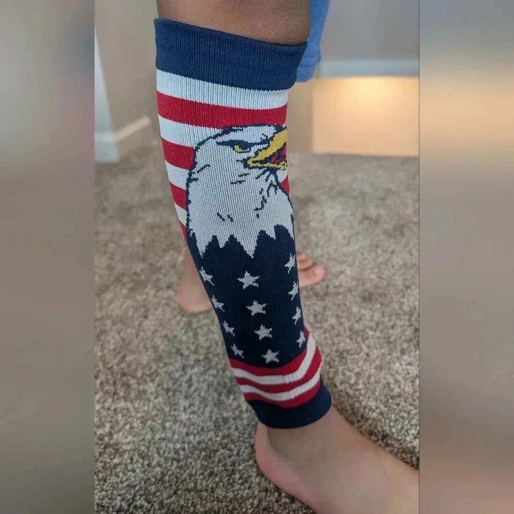 🎈3/$15🎈American Eagle Flag leg Warmers red white and blue socks without …